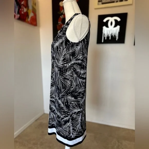 #80 NWT Michael Michael Kors Palm Leaf Sleeveless Dress - Picture 4 of 7